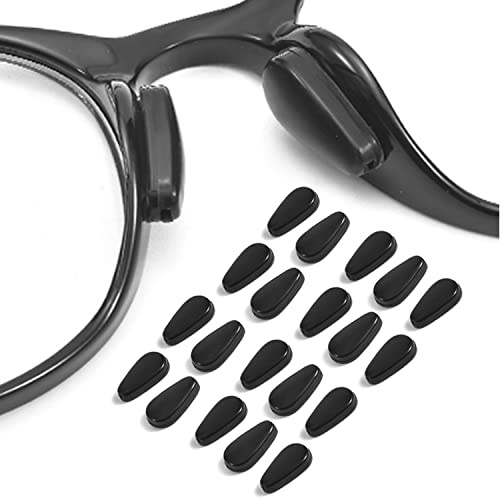 Silikon Nasenpad Antirutsch Klebend Pad,3.2mm für Brillen und Sonnenbrillen, Rutschfeste Selbstklebende Nasenpads,Schwarz,10 Paare