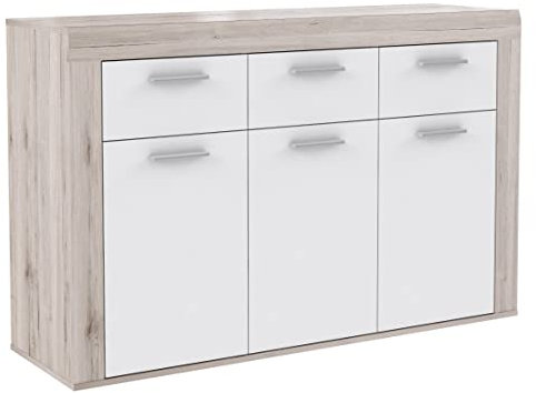 Newroom Kommode Sandeiche Sideboard Modern - 135,7x88,3x41,3 cm (BxHxT) - Barkommode Highboard - [Celia.Two] Wohnzimmer Wohnstube Büro