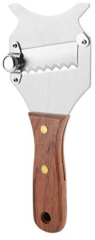 EVTSCAN Affetta Tartufi Professionale in Acciaio Inossidabile con Manico in Legno Antiscivolo, Spessore Lama Regolabile per Affettare Liscio Tartufi Cioccolato Formaggio Verdure Funghi, Lavabile in La