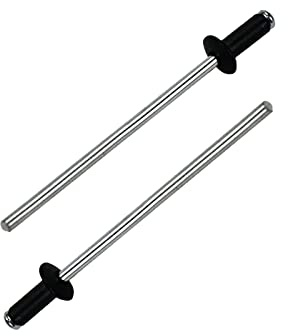 Meprotal 50 Stück Aluminium-Blindnieten mit gewölbtem Kopf, 2,4 x 6 mm, Schwarz