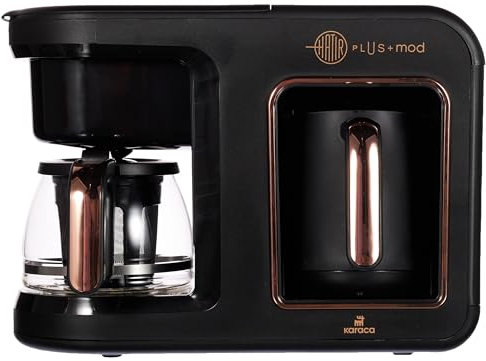 KARACA Hatır Plus 2-in-1 Türkische und Filterkaffeemaschine, 0,75L Kapazität, 5 Tassen Türkischer Kaffee, Edelstahlfilter, Inklusive Messlöffel
