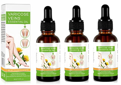 Vibeskin - Ampolla de aceite esencial para el cuidado del cuerpo, elimina las venas varicosas y la hinchazón, tratamiento de venas varicosas para piernas, aceite calmante para las piernas, alivia las