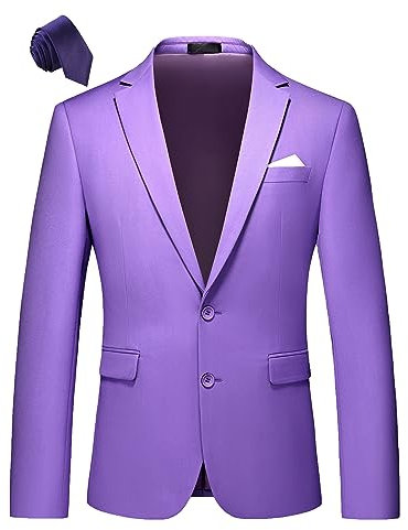 MOGU Herren Slim Fit Sport Mantel Blazer Casual Formal Suit Jacke für Party Business Hochzeit Abschlussball und Homecoming, Flieder, 50
