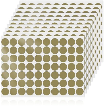 YIKIADA 700 Stück Gold Klebepunkte Aufkleber 25 mm Vinyl Selbstklebende Abnehmbar Runde Etiketten Wasserdicht Punktaufkleber für Büro