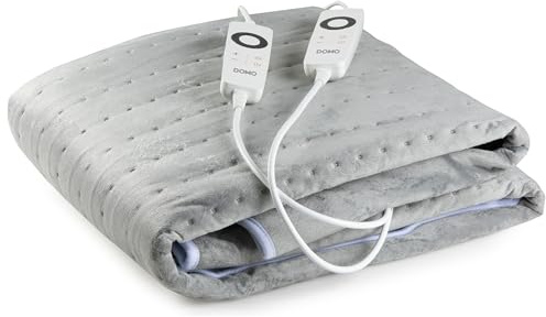 DOMO elektrischer Bettwärmer für 2 Personen – 6 Heizstufen – Fördert die Entspannung – Flanellvlies – 160 x 140 cm