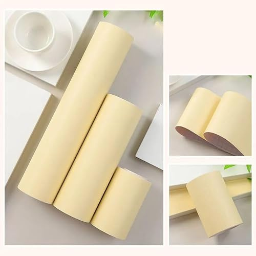 Dostear TapetenbordüRe Selbstklebende BordüRe Wand Wohnzimmer Tapeten Fliesenaufkleber Bad Dekoband Selbstklebend Creme farben 10cm X 500cm
