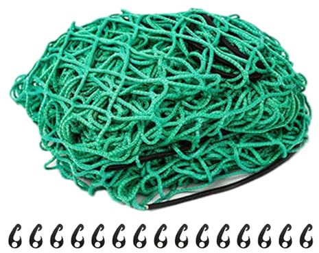 ALI2 1,5 mx2,2 m Rete per rimorchio con 15 ganci in plastica e cordino elastico, rete per rimorchi per camion, rimorchi, verde (1,5 m x 2,2 m)