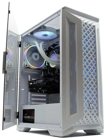 Tempest Mirage Caja PC ATX/Micro ATX/ITX/E-ATX, RGB, USB 3.0, 4 Ventiladores Incluidos, Cristal Templado con Bisagras, Torre PC Gaming Blanca