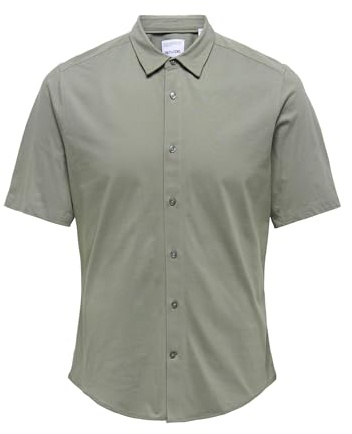 Only & Sons Onsrobin Button Under Ss Stretch Shirt kortärmad skjorta