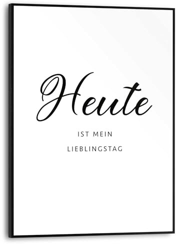 REINDERS Gerahmtes Bild, Heute, Küche, Poster, Wanddeko, Room Decor, MDF, Schwarz-Weiß, 40 x 30
