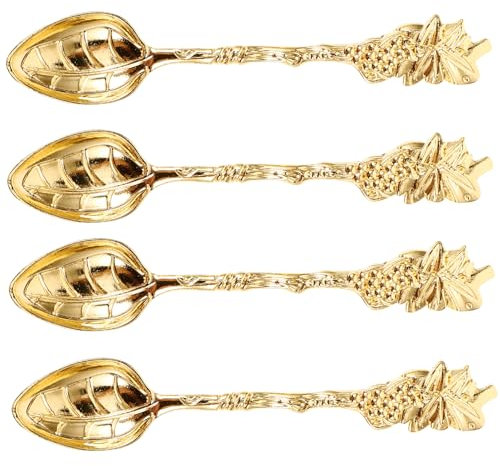 Cabilock 4stücke Vintage Kaffeelöffel Teilig Antik Design Mit Traubenmotiv Hochwertige Retro Teelöffel Für Desserts Und Kaffee Rustikales Geschirr Für Stilvolle Anlässe
