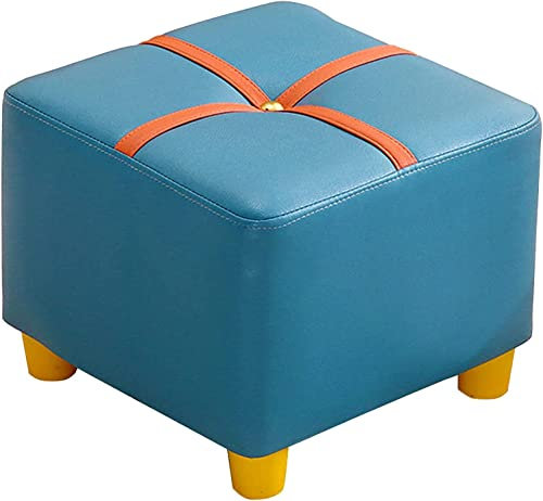 Generisch Kleiner Quadratischer Ottoman Mit Rutschfesten Füßen,Tech-Tuch Wasserdicht Fußhocker Für Wohnzimmer Schlafzimmer,Stapelbarer Niedriger Fußhocker Sofa Ottoman-blau11*11 * 11.8inch