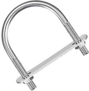 MACHSWON Perno redondo en U, juego de 3 pernos en U de acero inoxidable 304 M6 de 45 mm de ancho interior de 62 mm de longitud con tuercas y placa de marco para automóviles, barcos, remolques