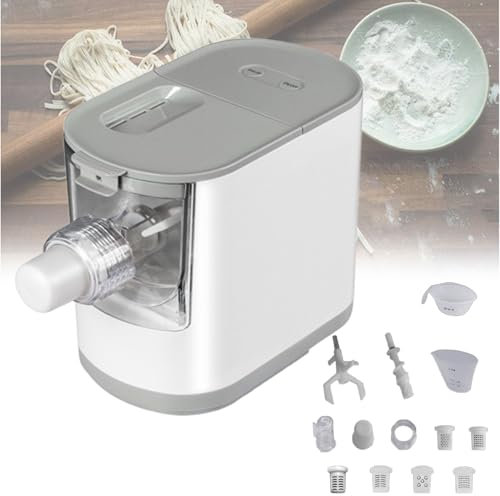 MBTSQD Automatic Pasta Machine, With dough kneading, 6 Kinds Of Molds, 200W Electric Pasta Maker Machine, for Homemade Noodles, Spaghetti, Fettucine and Penne, Up to 360g Flou