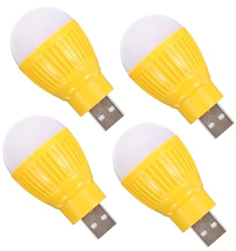 jojofuny 4pcs USB Light Bulbs Small Led Mini Light Emergency for Home Camping Outdoor Portable