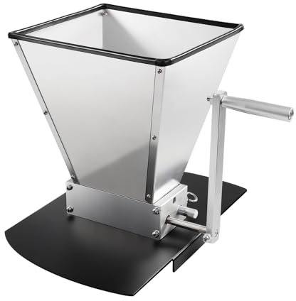 Molinillo de grano manual, trituradora de malta de acero inoxidable de 2 rodillos, rodamiento ajustable, Homebrew