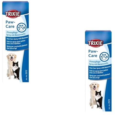 TRIXIE Paw-Care | dubbelpack | 2 x 50 ml | tassvårdsspray för hundar och katter | För att skydda tassar och balar | Med bivax och aloe vera | lätt att använda