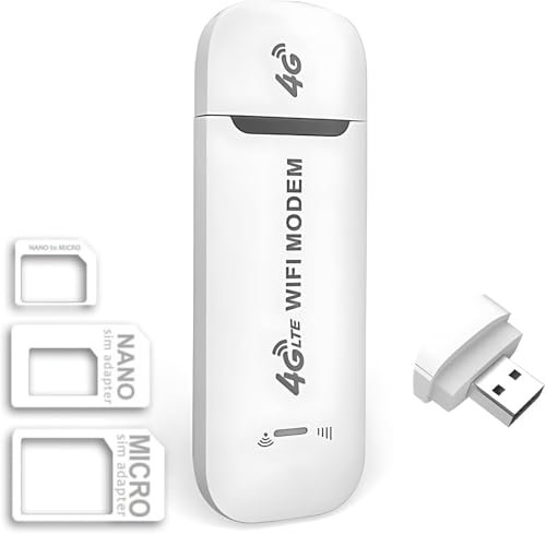 Mobile 4G LTE Wi-FI Dongle SIM Prise USB Routeur sans Fil avec Support de Fente pour Carte SIM Aiguille de Carte,Portable LTE B1/B3/B7/B8/B20/B38/B40/B41