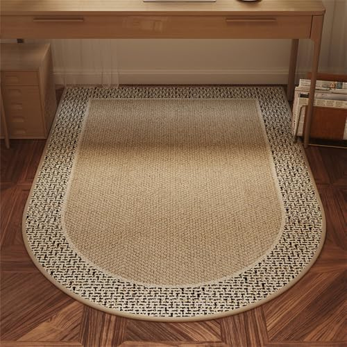 Odot Alfombra para Silla de Escritorio, Moderno Alfombra Protectora Suelo Silla Ruedas Antideslizante Gaming, Tapete de Protección de Oficina, para Parqué y Suelos Duros (Gris Beige,100x120cm)