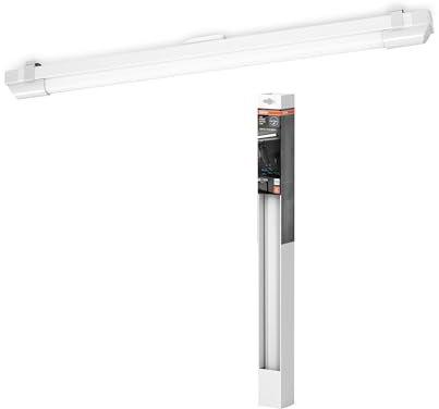 OSRAM réglette LED 60 cm, blanc neutre 4000 K, 1320 lumens, plafonnier ou applique murale, installation sans outil, lumière à économie d'énergie IP20, 12 W, blanc