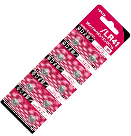XuQiZZpp 10 Pezzi/foglio LR41 AG3 Batterie a Bottone 1,5V a Moneta ad Alta Capacità per Telecomandi, Giocattoli e Dispositivi Elettronici