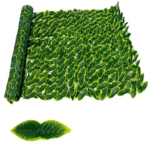 Edera artificiale per recinzione da giardino, robusta decorazione esterna con foglie verdi finte, protezione dalla luce, 100 x 600 cm, ideale per privacy e miglioramento estetico
