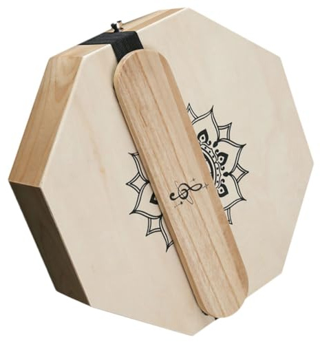 Toyvian Cajón Portátil de Percusión Octogonal para Viaje y Uso Interior, Diseño Multifuncional Madera y Metal, Instrumento Artístico y Compacto para Adultos y Principiantes