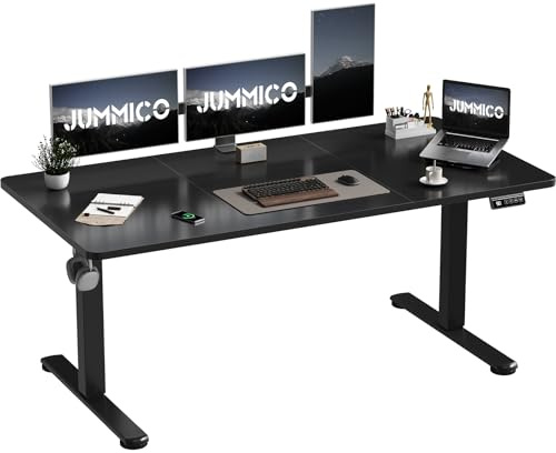 JUMMICO Höhenverstellbar Schreibtisch 180 x 80 cm Standing Desk Elektrischer Schreibtisch Höhenverstellbar mit Memory-Funktion,Schwarz