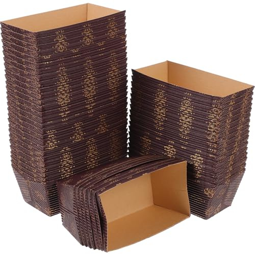 Healeved Molde Desechable para Hornear Pan Rectangular Pequeño, Papel Corrugado Resistente al Calor, 50 Unidades Antiadherente para Repostería y Cocina Diaria