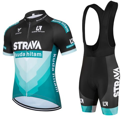 SIDE BIKE Abbigliamento Ciclismo Set Completo – Maglia + Salopette con Pantaloncini Imbottiti in Gel 5D - V01 L