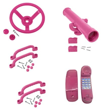 QLECXZI Set di attrezzature da gioco per il cortile che offre molteplici caratteristiche entusiasmanti per avventure nella casetta da gioco e accessori per altalene, accessori, Stile A
