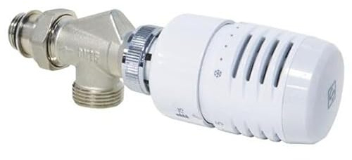 Somatherm - Corps de Robinet + tête thermostatique - Tête thermostatique VT 0,38 + Corps équerre inversée Mâle 3/4 EK et Mâle 1/2 (15/21) -