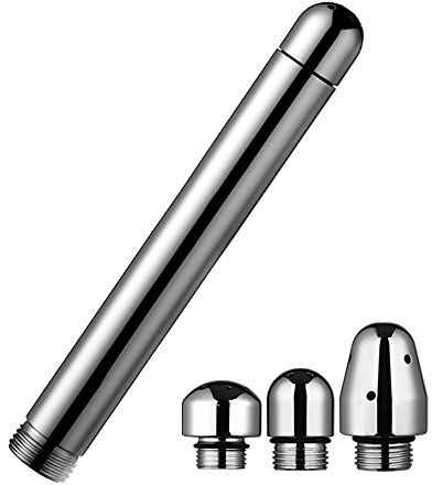 Nozzle Shower 3 Heads Aluminum Cleaner Cleansing Colonic Douche System Cleaner(Silver)