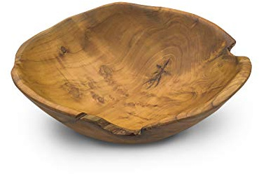 MAISONICA Teak Root Wooden Rustic Table Bowl Small - Diameter 30cm Approx