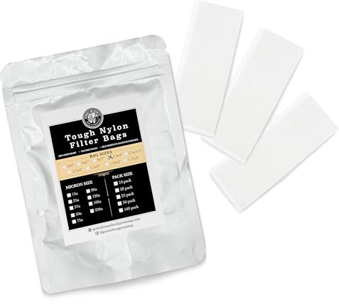Gutenberg's Dank Pressing Co - Sacchetti premium per colofonia da 10 x 10 cm, confezione da 10 – 100 sacchetti per pressa per colofonia | sacchetti in nylon micron | tutte le dimensioni micron 75