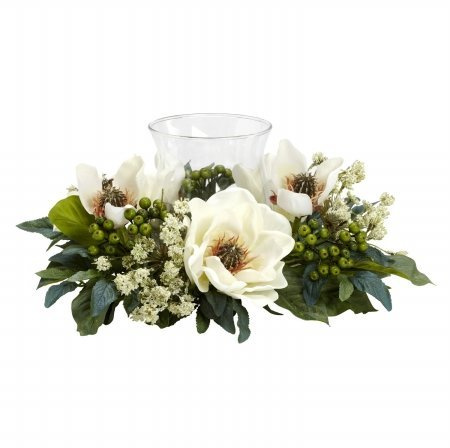 Dare2Decor Magnolia Candelabrum Silk Flower Arrangement