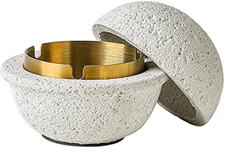 Pattumiera da tavolo, cestino per la spazzatura da tavolo, in acciaio inox, per esterni, balcone, inodore, adatta anche come bella decorazione da tavolo, 2, bianco