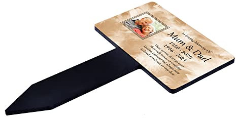 OriginDesigned Plaque commémorative personnalisable avec piquet – Ajoutez votre propre photo et texte – Tailles larges et standard (standard)
