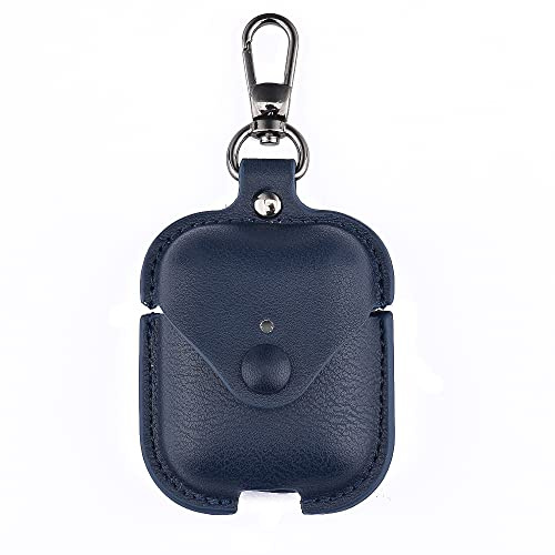 CasurvivePro Custodie per cuffie per AirPods, custodia in pelle PU business cover con moschettone Apple AirPods 2a generazione 1a custodia di ricarica
