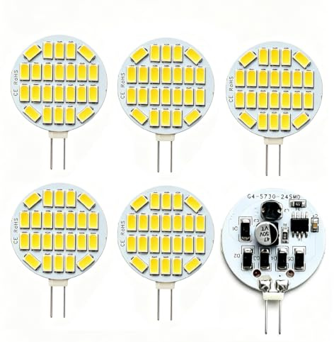 ShuoHui G4 LED neutralweiß Lampen 3W AC/DC 12V, 4000K, 400Lm, Ersatz für 30W Halogenlampen Glühlampen, LED G4 klein Stiftsockellampe Leuchtmittel Birne Licht (6)