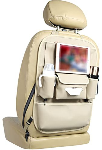 Leder-Auto-Rücksitz-Organizer, Auto-Zubehör-Aufbewahrungstasche mit Mehreren Taschen, für Snacks, Flaschen und Tablets, universelle Rücksitz-Tasche für LKW, SUV, Autos (Größe: B) (C)