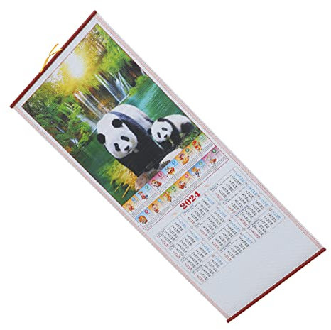 NOLITOY Wandkalender Chinesischer Mondkalender Kalender Jahreskalender Hängekalender mit Drachenmotiv Traditioneller Kalender Planer für Familie und Freunde