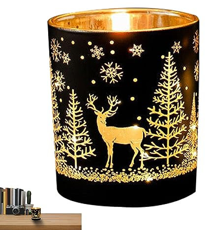 Kirdume Weihnachtliche Duftkerze aus Glas,Langlebige Weihnachtskerzen, Duftgeschenke - Duftkerze im Glasgefäß mit 26–28 Stunden Brenndauer für Heimdekoration