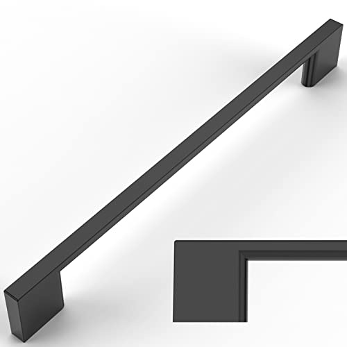 Amerdeco 6 Piezas Tiradores de Cocina 320mm Negro - Aleación de Zinc para Armarios, Puertas y Cajones - Tirador Muebles UK0022
