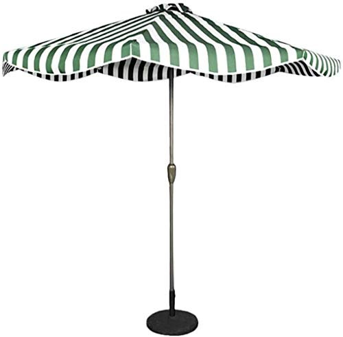 Sonnenschirme für den Garten, 2,7 m, gestreifter Sonnenschirm für den Außenbereich, für Garten, Terrasse, Hinterhof und Pool, Sonnenschutz UV50+, 5 Farben, ohne Ständer, gut (Grün und Weiß gestreift
