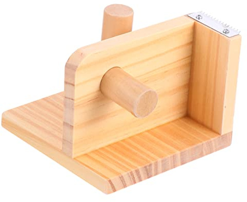 STOBOK Holz Klebebandschneidegerät für Bürobedarf Desktop Bandschneider mit Cutter Leichtes Klebebandabschneiden Praktischer Bürobedarf