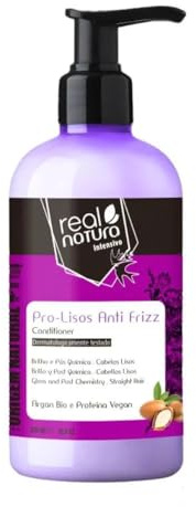 Real Natura - Après-Shampoing Sans Sel Pro-Liss Anti-Frisottis - Huile d'Argan Nourrissante - Lissage Parfait et Brillance Intense - Pour Tous Types de Cheveux - 300ml