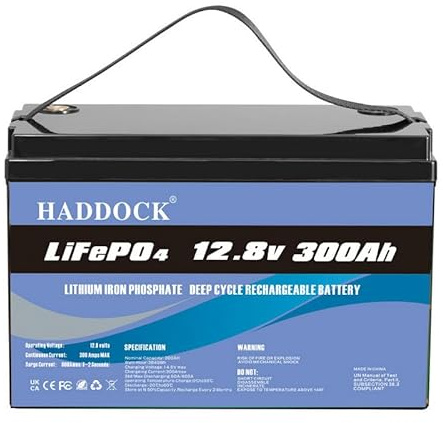 Lifepo4 batteri 12V 300Ah, litiumjärnfosfatbatteri med BMS, ersätter blybatterier, lämplig för solsystem, utomhus m.m.