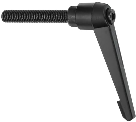 QUARKZMAN Manija de Perilla Ajustable M12 X 70mm con Rosca Macho, Botón de Empuje de Trinquete de Liberación Rápida, Perno Giratorio para Maquinaria de Torno, Negro