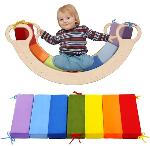 ROYALAY Rainbow Toddler Arch Climber Set - Climbing Arch & Cushion Floor Mats for Kids